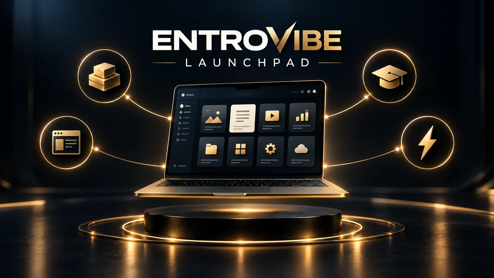 Entrovibe Launchpad ecosystem — digital products, landing pages, AI tools, ready-made content, courses and templates